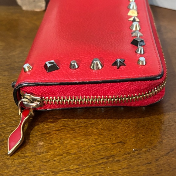 Louboutin Red Studded Wallet - Picture 3 of 17